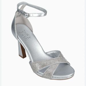 Naturalizer Lizbeth 2 Silver Leather Heels NIB